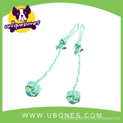 2015 New Colorful braided cotton rope 2 balls dog toys